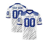 Genérico Customizable Football Jersey with Striped Print V Neck Short Sleeve Fabric Personalized Team Number