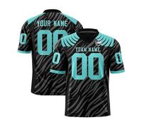 Genérico Customizable Short Sleeve Sports Jersey with Tiger Stripe Pattern V Neck Lightweight Athletic Shirt Personalized Number