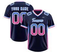 Genérico Customizable Sports Jersey Short Sleeve V Neck Shirt Personalized Team and Number Gradient Design Athletic Top