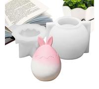 Genérico Cute 3D Silicona Bunny Ear Mould,Egg Shaped Baking Mold | for Thanksgiving Holiday Party Offices Home Room Desktop School Dormitory Weekday