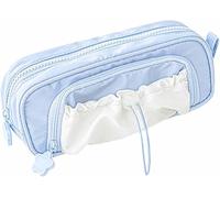 Genérico Cute Aesthetic Pouch Holder Drawstring Pen Case, Miniwave Rosy Posy Pencil Case, Counting Stars Pencilcase Big, Large Capacities Soft Drawstring Multi-Pocket Design (Blue)