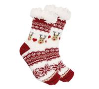 Genérico Cute Animal Ultra-Thick Slipper Home Socks,Fuzzy Christmas Socks,Xmas Fuzzy Slipper Socks (B)