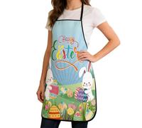 Generico Cute Aprons - Adjustable Easter Cooking Smock, Bunny Egg Floral Prints Cooking Apron Cute | For Gardening Baking Barbecue Cleaning Artist Farm, Estilo 1, riferimento alla descrizione