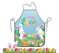Genérico Cute Aprons | Adjustable Easter Rabbit Egg Prints Smock,Bunny Egg Floral Prints Ladises Apron | for Gardening Bakings Painting Barbecue Cleaning Artist Farms