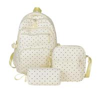 Genérico Cute Backpack for School, 3 Piece, Cute Dot Bookbag Pencil Box Kit | Kids Cartoon Backpack for Kindergarten,Preschool,Elementary,Primary,Middle,High,Back-to-School, Travel,Daily,Camping
