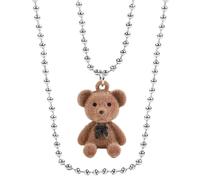 Genérico Cute Bear Necklace - Stylish Bear Plush Pendant Necklace | Kawaii B́ear Jewelry Christmas, Stylish Street-style Hip-hop Couple Ñecklace, Alloy Accessory Gift.