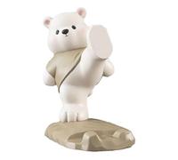 Genérico Cute Bear Phone Stand For Desk | Resin, 12x12x9cm, Blue Or Brown | Adorable Desktop Ornament with Arms Holding Phone | Stress Relief Office Decor & Gadget For Women, Girls & Coworkers