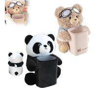 Genérico Cute Bear Tissue Holder and Trash Can, 2 in 1 Car Tissue Box and Trash Can, Multifunctional Animal Paper Box for Car and Home