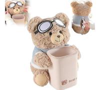 Genérico Cute Bear Tissue Holder and Trash Can, 2 in 1 Car Tissue Box and Trash Can, Multifunctional Animal Paper Box for Car and Home