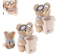 Genérico Cute Bear Tissue Holder and Trash Can, 2 in 1 Car Tissue Box and Trash Can, Multifunctional Animal Paper Box for Car and Home