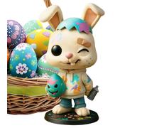 Genérico Cute Bunny Ornament, Easter Table Decor, Figurine Set with Holiday Theme, Decorative Bunny Display for Home, Ornament with Pastel Style, Home Accent for Shelf and Cabinet Sturdy Materials