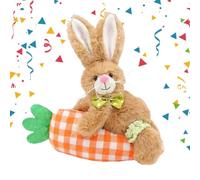Genérico Cute Bunny Plush Toy, Soft Cartoon Stuffed Animal, Decorative Easter Rabbit with Carrot For Kids, Teens and Adults, Home Room Decor, Huggable Companion For Holidays and Parties