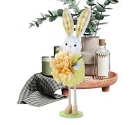 Genérico Cute Bunny Statue, Spring Flower Decor, Easter Standing Bunny with Polyester PP Build, Yard Lawn Decor, Indoor Outdoor Statue with Adorable Design, Home Accessory for Porch Table
