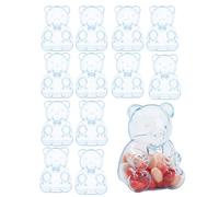 Genérico Cute Candy Jar - 12 Pieces Bear-Shaped Clear Bottles, + Airtight Lid Design, Lightweight Portable Construction - For Cookies, Tea, Chocolate, Kitchen, Counter, Holiday, Christmas & Wed