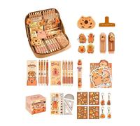 Genérico Cute Capybara Pencil Case with All Things, Capybara Stationery Set Gifts, Large Capacity Pencil Case for School Teen Girl Boy Men Women