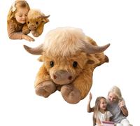 Genérico Cute Cartoon Highland Cow Cuddly Toy, Highland Cow Plush, Cows Cuddly Toy, Soft Comfort Plushie, Christmas Gifts for Kids Adults & Children Boys Girls Gifts (55cm/21.65in)