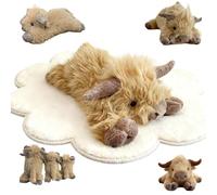 Genérico Cute Cartoon Highland Cow Cuddly Toy, Highland Cow Stuffed Animals, Weighted Stuffed Animals, Soft Comfort Plushie, Christmas Toy, for Kids and Adults