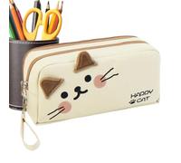 Genérico Cute Cat Case - Pencil Bag for School Stationery | Children Storage with Makeup Cosmetics Holder, Organization Container for Ruler Eraser, Compact Travel Accessory, Fun Classroom Solution