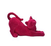 Genérico Cute Cat Figurine - Small Shelf Decor | Stretching Figure with Texture, Decorative Animal Ornament with Charm Design, Cat Sculpture, Indoor Ornament for Library and Bedroom