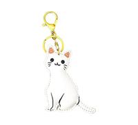 Genérico Cute Cat Keychain,PU Leather Keyring Ornament | Kitten Keyschain | For Men Dad Friend Teen Tote Pouch Backpack Purse Luggage