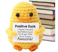 Genérico Cute Crocheting Doll - 2.95x1.97x1.97 Inches Crochet Duck Doll | Soft Emotional Support Knitting Duck Toy, Handmade Pocket Knitted Toy For Table, Bookshelf, Living Room, Bedroom