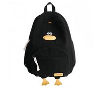 Genérico Cute Dcuk Backpack, 2025 New Kawaii Funny Aesthetic Corduroy Bookbag, Large Capacity Computer Bag, Back to School Gift (Black)