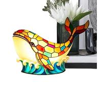 Genérico Cute Desk Lamp,Decorative Resin Stained Whale USB Charging,Animal Bedside Light | for Home Living Room Bedroom Cabinet Coffee Table Nightstand Entryway