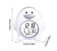 Genérico Cute Digital Clock, Small Desk Penguin Shape, Up Device with Perpetual Calendar Style, Kids Clock for Bedroom Kids Room, Home Supply, Cartoon Timepiece for Study Office Travel Gift Use