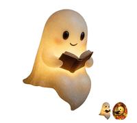 Genérico Cute Ghost Reading Book Lamp,Halloween Light Up Ghost Reading Night Lights,Cute Halloween Home Decor Lamp for Bedroom,Study Room,Readers (A-6in)