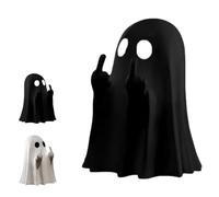 Genérico Cute Ghost Statue, Mini Ghosts Small Scary Ghost Figurines, Middle Finger Ghosts Halloween Figurines for Indoor Outdoor & Porch Hallo-Ween Decor (Black)