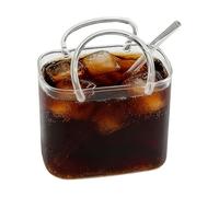 Genérico Cute Glass Cups, 770ml Tote Design, Straw Drinkware Glass, 8.66x4.33x10.24 inches Weight: 260g Cute Drinking Glasses, Men Women Kids Adult Family Milk Juice Beverage Tea Flower Vase Usage