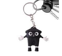 Generico Cute Keychain, Small Cute PVC Keychain Charm, Trash Can Bag Charm For Backpack Purse Wallet Luggage Rearview Mirror Car Truck Travel School Party Home Daily Birthday, Negro, riferimento