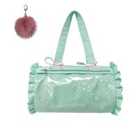 Genérico Cute Lace Dot Bow Tie Shoulder Bag,Bowknot Ruffle Handbag with Transparent Window, Aesthetic Anime Underarm Satchel