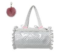 Genérico Cute Lace Dot Bow Tie Shoulder Bag,Bowknot Ruffle Handbag with Transparent Window, Aesthetic Anime Underarm Satchel