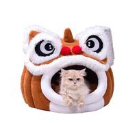 Genérico Cute Lion Head Pet Beds for Cats, Dance Lion Cats Bed, Soft Plush Material & Warm, Anti-Slip Bottom, Ideal for Living Room, Bedroom, Cat Corner & All Seasons Use (Brown)
