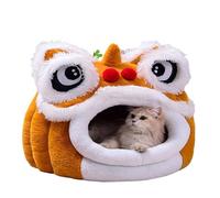 Genérico Cute Lion Head Pet Beds for Cats, Dance Lion Cats Bed, Soft Plush Material & Warm, Anti-Slip Bottom, Ideal for Living Room, Bedroom, Cat Corner & All Seasons Use (Coffee)