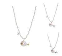 Generico Cute Pearl Fish Zircon Pendant Necklace for Women, Natural Pearl Beach Ocean Jewelry Gift, Summer Fish Charm Choker for Anniversary Birthday Gift for Her (B)