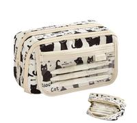 Genérico Cute Pencil Bag | 9 Compartment Big Cat Zipper Organizer Box | Adorable Cat-themed Pencil Bag With 9 Compartments And Secure Zipper Closure, Perfect For Organizing Pens, Pencils