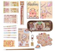 Generico Cute Pencil, Capybara Stationery Kit with Fun Accessories, School Pencil Case Kit for Kids, Easy Carry Feature, Organizer Tool, School Accessory for Classroom, Home, Office and College