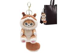 Genérico Cute Plush Cat Pendants - Cute Flannel Big Tails Cat Keychain | Car Rear View Mirrors Ornaments, Portable Hangable Keyring Bag Pendants for Boys Girls Kids