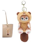 Genérico Cute Plush Cat Pendants - Cute Flannel Big Tails Cat Keychain | Car Rear View Mirrors Ornaments, Portable Hangable Keyring Bag Pendants for Boys Girls Kids