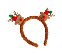 Genérico Cute Plush Christmas Headbands for Women, Flocking Hairband with Alloy and Fabric Decorations, Festive Holiday Headpiece for Girls Winter Party, Celebration and Event Wear
