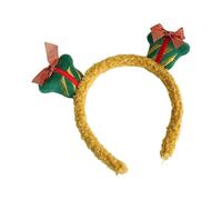 Genérico Cute Plush Christmas Headbands for Women, Flocking Hairband with Alloy and Fabric Decorations, Festive Holiday Headpiece for Girls Winter Party, Celebration and Event Wear