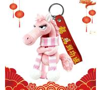 Genérico Cute Plush Keychains, Soft Year Of The Horse Keyring, Stuffed Horse Keychain Pendant For Bags, High-Quality Plush Material, Adorable Animal Charm Accessory For Men Women Boys Girls Teens
