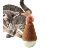 Genérico Cute Plush Wobble Cat Toy - Wooden Silent, Self-Righting Feeder | Wooden Indoor Cat Toy for Bedroom, Living Room, Balcony, Yard Corner