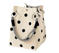 Genérico Cute Polka Dot Handbag for Women - Classic Dot Print, Roomy, Everyday Chic, Soft Rope Handle, Vintage Casual Tote Bag (White)
