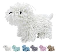 Genérico Cute Puppy Chenille Hand Towel, Chenille Dog Towel, Can be Hung/Stood, Quick Dry Animal Design Towels, for Bathroom Kitchen (White,2pcs)