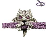 Genérico Cute Silver Dragon Bracelet,Vintage Dragon Bracelet,Adjustable Silver dragon bracelet,Handcrafted Braided Dragons Rope Bracelets,Friendship bracelets,Cuff Bracelets (Purple)