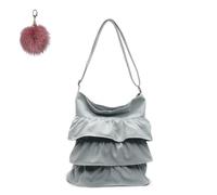 Genérico Cute Slouchy Ruched Hobo Bag,Creative Unique Pleated Shoulder Bags,Trendy Casual Canvas Crossbody Bag for Women