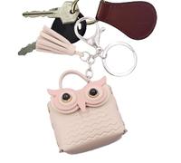 Genérico Cute Tiny Bag Keychain, Mini Bag-Shaped Pendant, 2.17x1.85x4.69 Inches Adorable Owl Design Leather Keyring with Creative Details, Fun Key Chain Charm for Phones, Backpacks, Purses and Use